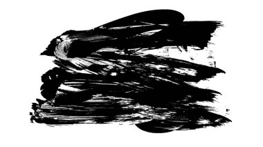 Siyah fırça darbesi ve doku. Grunge soyut elle boyanmış elementler. 