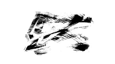 Siyah fırça darbesi ve doku. Grunge soyut elle boyanmış elementler. Altı çizili ve sınır tasarımı.