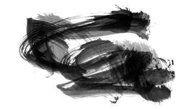 Siyah fırça darbesi ve doku. Grunge vektör soyut el boyalı element. Altı çizili ve sınır tasarımı.