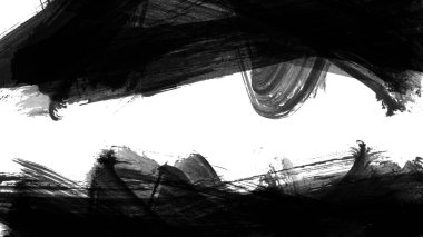 Siyah fırça darbesi ve doku. Grunge vektör soyut el boyalı element. Altı çizili ve sınır tasarımı.