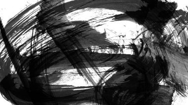 Siyah fırça darbesi ve doku. Grunge vektör soyut el boyalı element. Altı çizili ve sınır tasarımı.