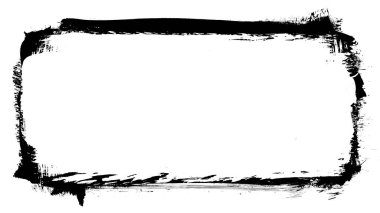 Siyah fırça darbesi ve doku. Grunge vektör soyut el boyalı element. Altı çizili ve sınır tasarımı.