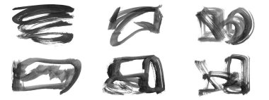 Siyah fırça darbesi ve doku. Grunge vektör soyut el boyalı element. Altı çizili ve sınır tasarımı.