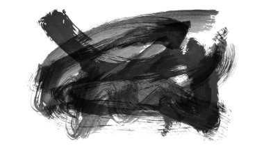 Siyah fırça darbesi ve doku. Grunge vektör soyut el boyalı element. Altı çizili ve sınır tasarımı.