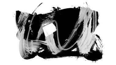 Siyah fırça darbesi ve doku. Grunge vektör soyut el boyalı element. Altı çizili ve sınır tasarımı.