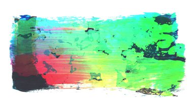 Renkli fırça darbesi ve doku. Grunge vektör soyut el boyalı element. Altı çizili ve sınır tasarımı.