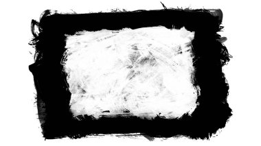 Siyah fırça darbesi ve doku. Grunge vektör soyut el boyalı element. Altı çizili ve sınır tasarımı.