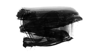 Siyah fırça darbesi ve doku. Grunge vektör soyut el boyalı element. Altı çizili ve sınır tasarımı.