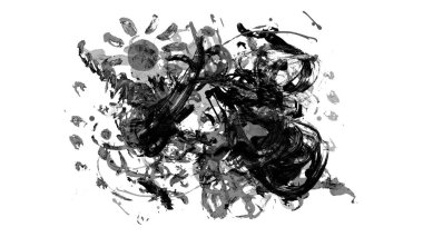 Siyah fırça darbesi ve doku. Grunge vektör soyut el boyalı element. Altı çizili ve sınır tasarımı.