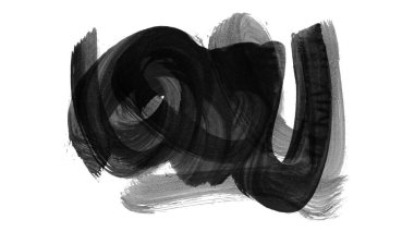 Siyah fırça darbesi ve doku. Grunge vektör soyut el boyalı element. Altı çizili ve sınır tasarımı.