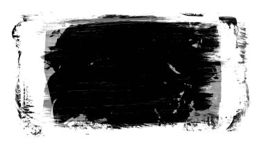 Siyah fırça darbesi ve doku. Grunge vektör soyut el boyalı element. Altı çizili ve sınır tasarımı.