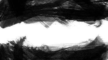 Siyah fırça darbesi ve doku. Grunge vektör soyut el boyalı element. Altı çizili ve sınır tasarımı.