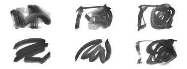 Siyah fırça darbesi ve doku. Grunge vektör soyut el boyalı element. Altı çizili ve sınır tasarımı.