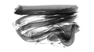 Siyah fırça darbesi ve doku. Grunge vektör soyut el boyalı element. Altı çizili ve sınır tasarımı.