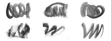 Siyah fırça darbesi ve doku. Grunge vektör soyut el boyalı element. Altı çizili ve sınır tasarımı.