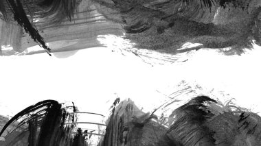 Siyah fırça darbesi ve doku. Grunge soyut elle boyanmış elementler. Altı çizili ve sınır tasarımı.