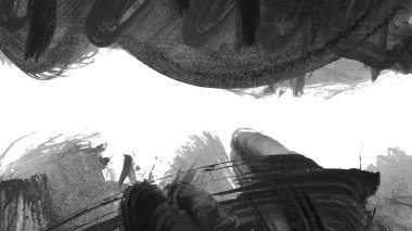 Siyah mürekkep fırçası darbeleri. vektör illüstrasyonu.