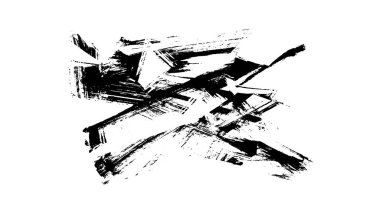 Siyah fırça darbesi ve doku. Grunge soyut elle boyanmış elementler. Altı çizili ve sınır tasarımı.