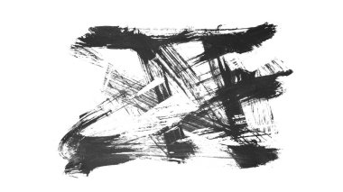 Siyah fırça darbesi ve doku. Grunge vektör soyut el boyalı element. Altı çizili ve sınır tasarımı.