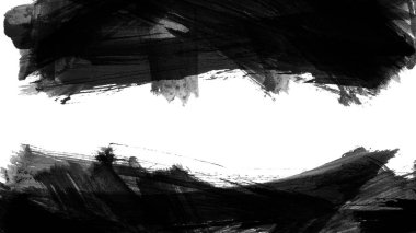 Siyah fırça darbesi ve doku. Grunge vektör soyut el boyalı element. Altı çizili ve sınır tasarımı.