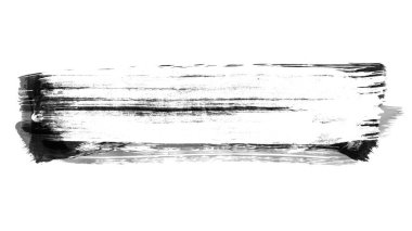 Siyah fırça darbesi ve doku. Grunge vektör soyut el boyalı element. Altı çizili ve sınır tasarımı.