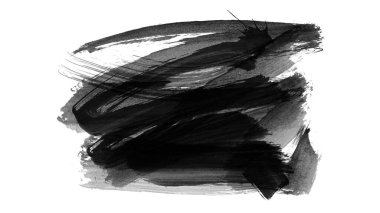 Siyah fırça darbesi ve doku. Grunge vektör soyut el boyalı element. Altı çizili ve sınır tasarımı.