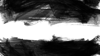 Siyah fırça darbesi ve doku. Grunge vektör soyut el boyalı element. Altı çizili ve sınır tasarımı.