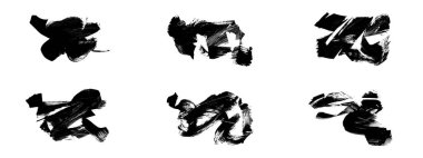 Siyah fırça darbesi ve doku. Grunge vektör soyut el boyalı element. Altı çizili ve sınır tasarımı.