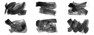 Siyah fırça darbesi ve doku. Grunge vektör soyut el boyalı element. Altı çizili ve sınır tasarımı.