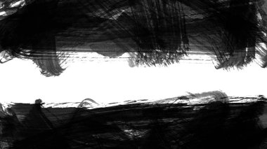 Siyah fırça darbesi ve doku. Grunge vektör soyut el boyalı element. Altı çizili ve sınır tasarımı.