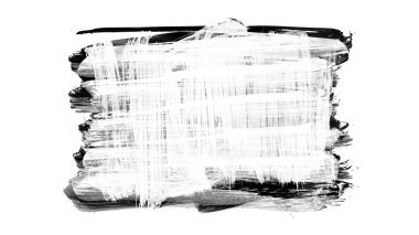 Siyah fırça darbesi ve doku. Grunge vektör soyut el boyalı element. Altı çizili ve sınır tasarımı.