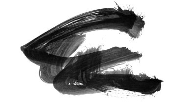 Siyah fırça darbesi ve doku. Grunge vektör soyut el boyalı element. Altı çizili ve sınır tasarımı.