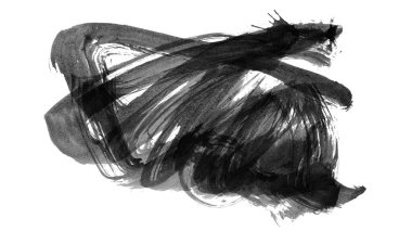 Siyah fırça darbesi ve doku. Grunge vektör soyut el boyalı element. Altı çizili ve sınır tasarımı.