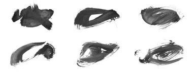 Siyah fırça darbesi ve doku. Grunge vektör soyut el boyalı element. Altı çizili ve sınır tasarımı.