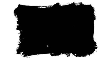Siyah fırça darbesi ve doku. Grunge soyut elle boyanmış elementler. Altı çizili ve sınır tasarımı.