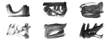 Siyah fırça darbesi ve doku. Grunge vektör soyut el boyalı element. Altı çizili ve sınır tasarımı.