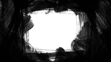 Siyah fırça darbesi ve doku. Grunge vektör soyut el boyalı element. Altı çizili ve sınır tasarımı.