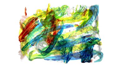 Siyah ve renkli boya karışımı, fırça darbesi ve doku. Grunge soyut elle boyanmış elementler. 