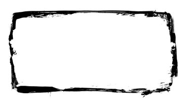 Siyah fırça darbesi ve doku. Grunge vektör soyut el boyalı element. Altı çizili ve sınır tasarımı.