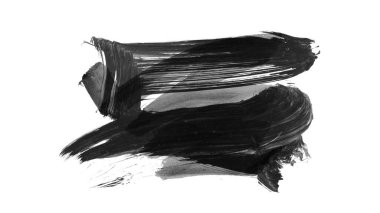 Siyah fırça darbesi ve doku. Grunge vektör soyut el boyalı element. Altı çizili ve sınır tasarımı.