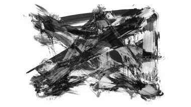 Siyah fırça darbesi ve doku. Grunge vektör soyut el boyalı element. Altı çizili ve sınır tasarımı.