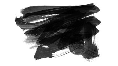 Siyah fırça darbesi ve doku. Grunge vektör soyut el boyalı element. Altı çizili ve sınır tasarımı.