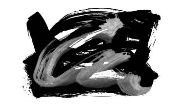 Siyah fırça darbesi ve doku. Grunge vektör soyut el boyalı element. Altı çizili ve sınır tasarımı.