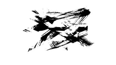 Siyah fırça darbesi ve doku. Grunge soyut elle boyanmış elementler. Altı çizili ve sınır tasarımı.