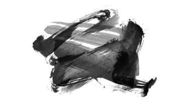 Siyah fırça darbesi ve doku. Grunge vektör soyut el boyalı element. Altı çizili ve sınır tasarımı.