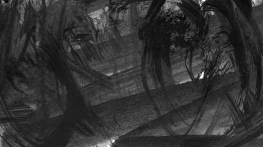 Siyah fırça darbesi ve doku. Grunge soyut elle boyanmış elementler. Altı çizili ve sınır tasarımı.