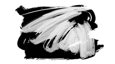 Siyah fırça darbesi ve doku. Grunge vektör soyut el boyalı element. Altı çizili ve sınır tasarımı.