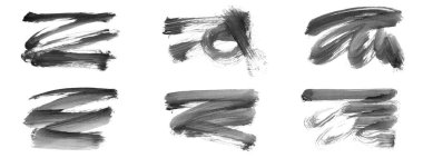 Siyah fırça darbesi ve doku. Grunge vektör soyut el boyalı element. Altı çizili ve sınır tasarımı.