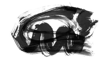 Siyah fırça darbesi ve doku. Grunge vektör soyut el boyalı element. Altı çizili ve sınır tasarımı.