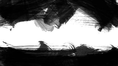 Siyah fırça darbesi ve doku. Grunge vektör soyut el boyalı element. Altı çizili ve sınır tasarımı.